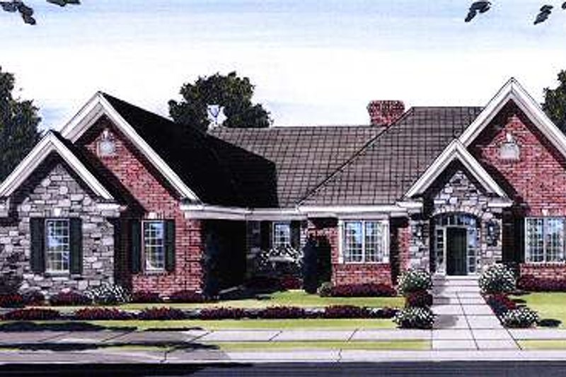 Architectural House Design - Ranch Exterior - Front Elevation Plan #46-404