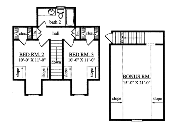 House Design - Country Floor Plan - Upper Floor Plan #42-597