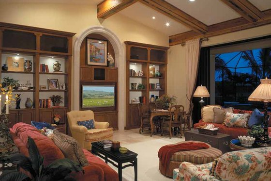 Interior - Family Room for Mediterranean House Plan #930-107 - 4 bed, 4.5 bath