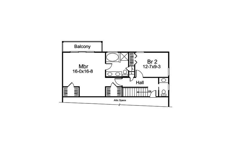 Architectural House Design - Floor Plan - Upper Floor for European House Plan #57-676 - 3 bed, 2.5 bath