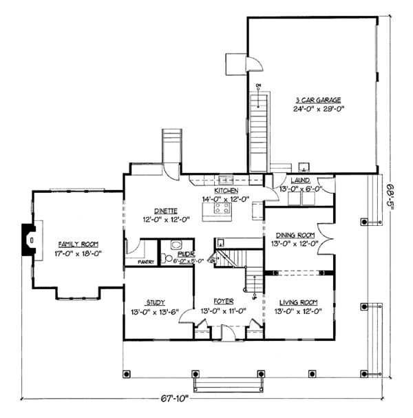 Architectural House Design - Country Floor Plan - Main Floor Plan #978-18