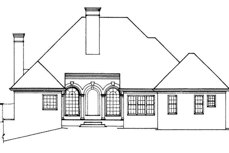 Architectural House Design - Exterior - Rear Elevation for Country House Plan #429-79 - 3 bed, 3 bath