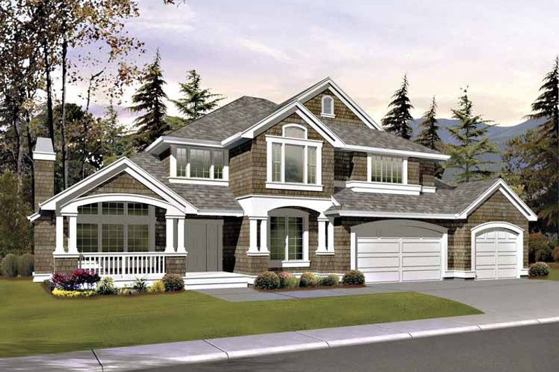 House Blueprint - Craftsman Exterior - Front Elevation Plan #132-413