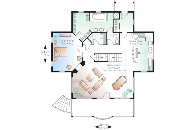 Home Plan - Floor Plan - Main Floor for Traditional House Plan #23-851 - 3 bed, 3.5 bath