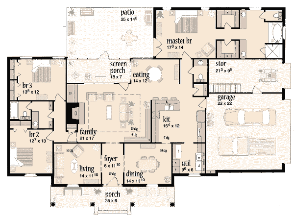 European Floor Plan - Main Floor Plan #36-208