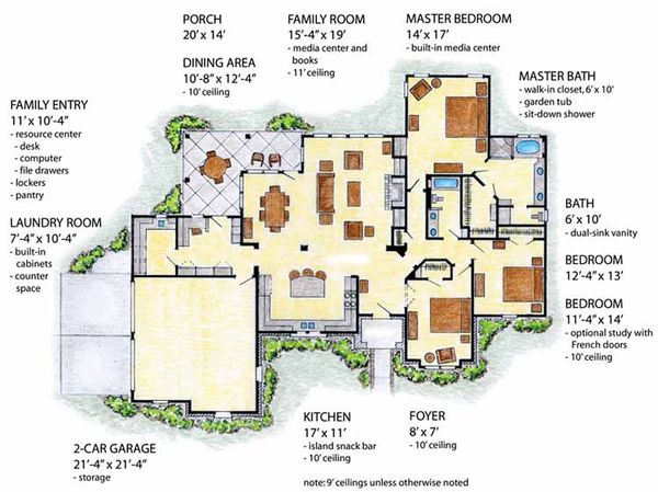 Architectural House Design - European Floor Plan - Main Floor Plan #410-3563