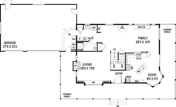 House Design - Ranch Floor Plan - Main Floor Plan #60-1001