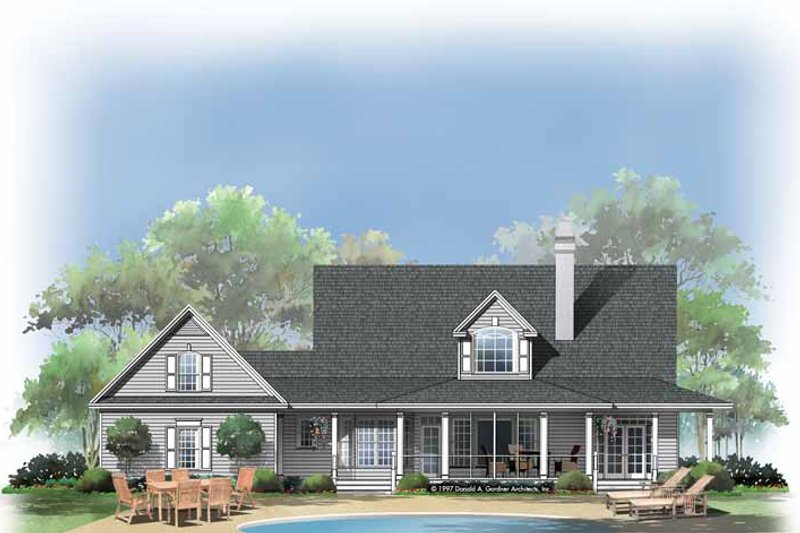 Dream House Plan - Victorian Exterior - Rear Elevation Plan #929-289