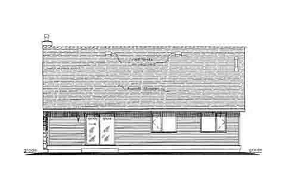 Exterior - Rear Elevation for Traditional House Plan #18-324 - 3 bed, 2 bath