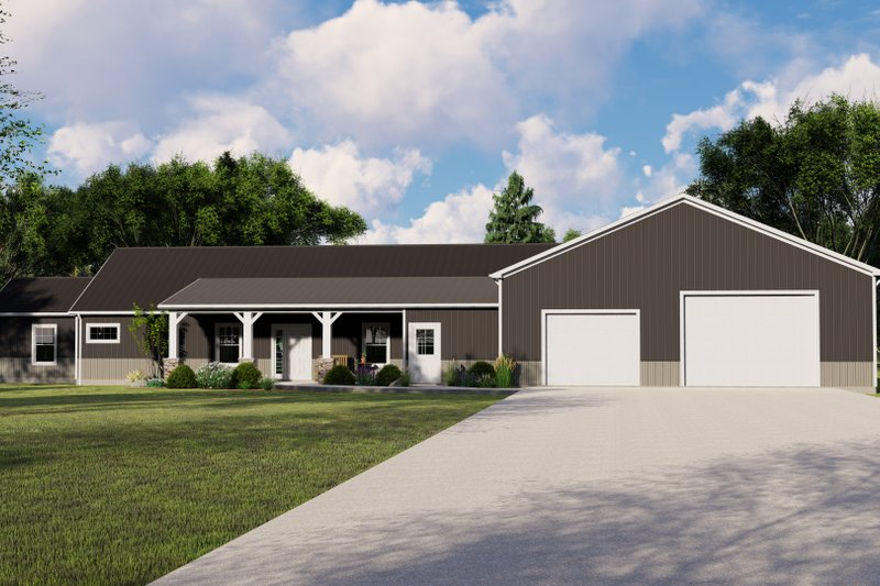 Dream House Plan - Farmhouse Exterior - Front Elevation Plan #1064-117