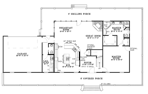 Home Plan - Colonial Floor Plan - Main Floor Plan #17-2936