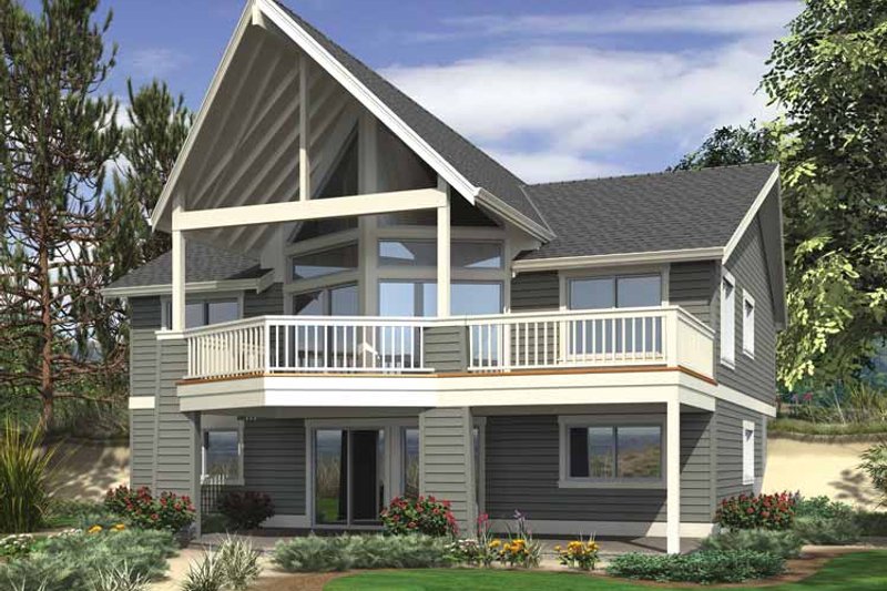 Dream House Plan - Exterior - Rear Elevation 1 for Contemporary House Plan #132-541 - 4 bed, 3 bath