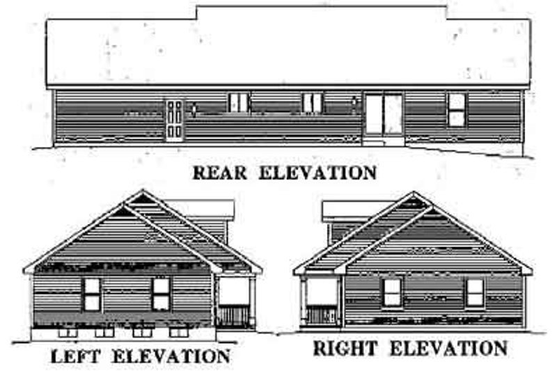 Home Plan - Exterior - Rear Elevation for Country House Plan #57-171 - 3 bed, 2 bath