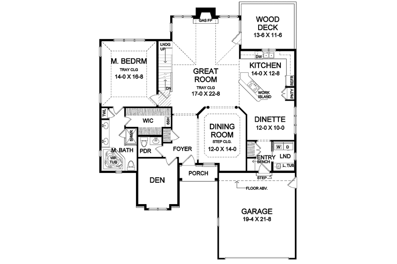Home Plan - Floor Plan - Main Floor for Traditional House Plan #328-341 - 3 bed, 2.5 bath