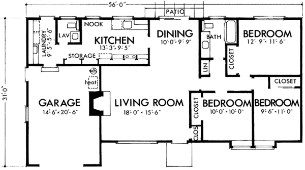 Architectural House Design - Prairie Floor Plan - Main Floor Plan #320-1166