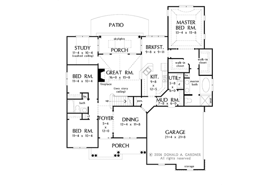 Floor Plan - Main Floor for Traditional House Plan #929-822 - 4 bed, 3 bath