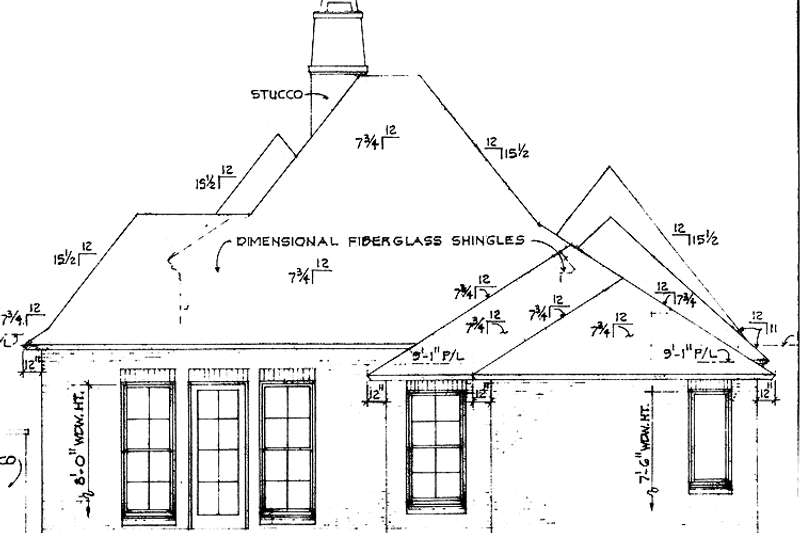 Home Plan - Exterior - Rear Elevation for Country House Plan #301-146 - 3 bed, 2 bath