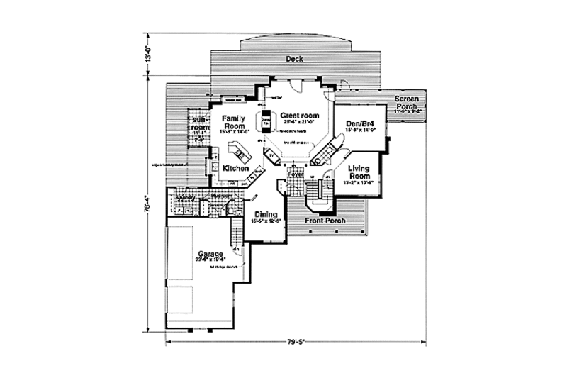 Dream House Plan - Floor Plan - Main Floor for Country House Plan #965-9 - 3 bed, 2 bath