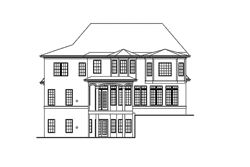 House Blueprint - Exterior - Rear Elevation for Traditional House Plan #54-318 - 5 bed, 4 bath