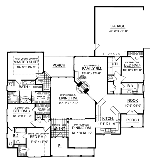 Home Plan - Country Floor Plan - Main Floor Plan #40-482