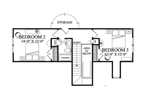 Home Plan - Traditional Floor Plan - Upper Floor Plan #137-361