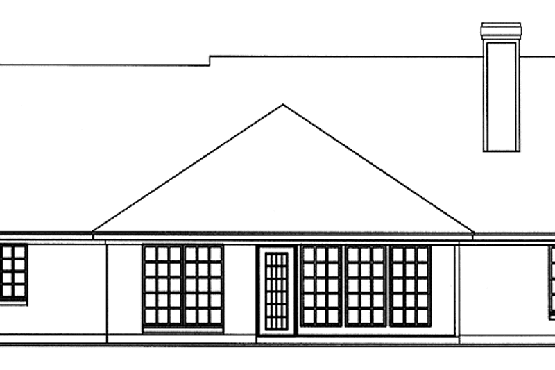 Home Plan - Exterior - Rear Elevation for Country House Plan #42-459 - 3 bed, 2 bath
