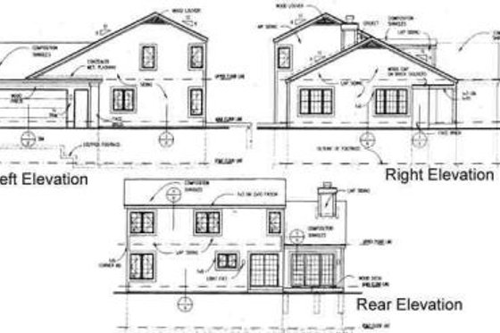 Exterior - Rear Elevation for Traditional House Plan #50-156 - 4 bed, 2.5 bath