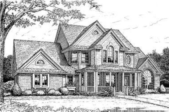 Exterior - Front Elevation for Southern House Plan #310-208 - 3 bed, 2.5 bath