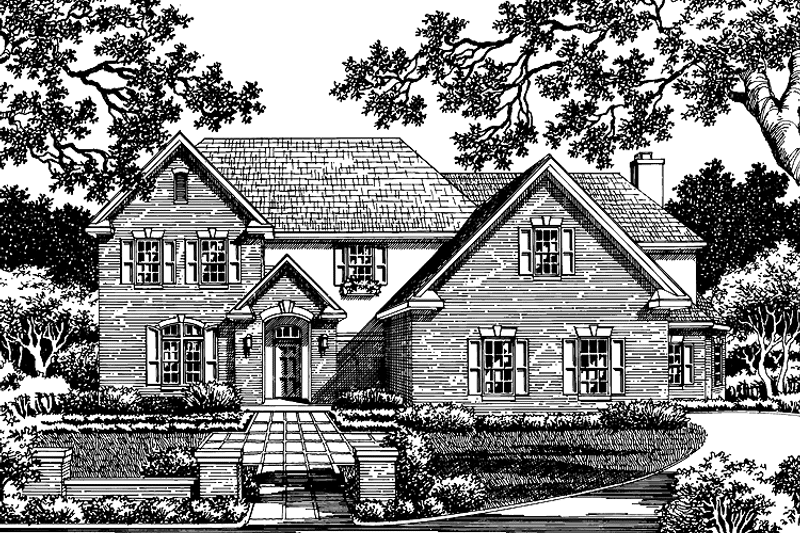 House Plan Design - Exterior - Front Elevation 3 for Traditional House Plan #952-213 - 4 bed, 3.5 bath