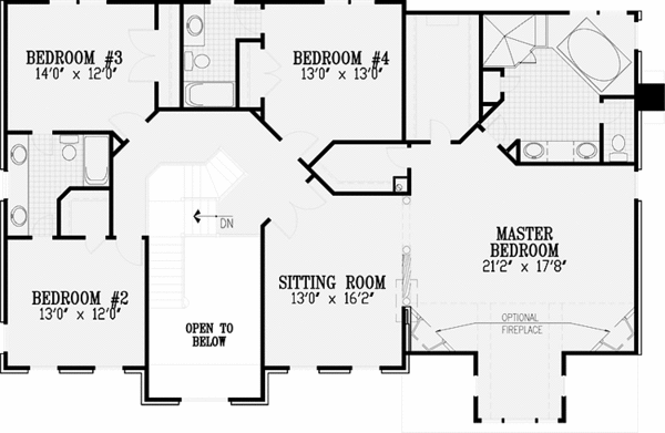 House Plan Design - Colonial Floor Plan - Upper Floor Plan #953-41
