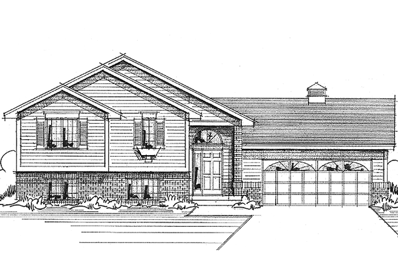 House Blueprint - Exterior - Front Elevation 3 for Contemporary House Plan #51-796 - 2 bed, 1 bath
