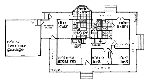 House Blueprint - Ranch Floor Plan - Main Floor Plan #47-737