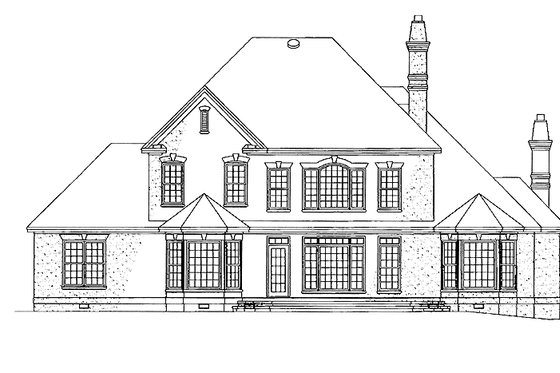 Exterior - Rear Elevation for Traditional House Plan #929-329 - 4 bed, 3.5 bath