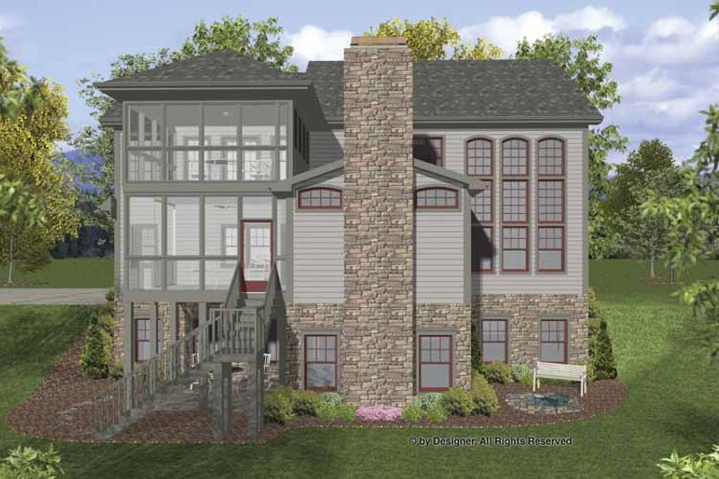 Architectural House Design - Exterior - Rear Elevation 1 for Traditional House Plan #56-680 - 4 bed, 4 bath