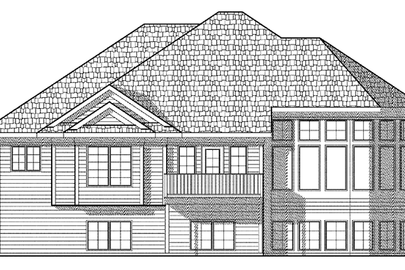 Home Plan - Exterior - Rear Elevation for Country House Plan #70-1368 - 2 bed, 2 bath