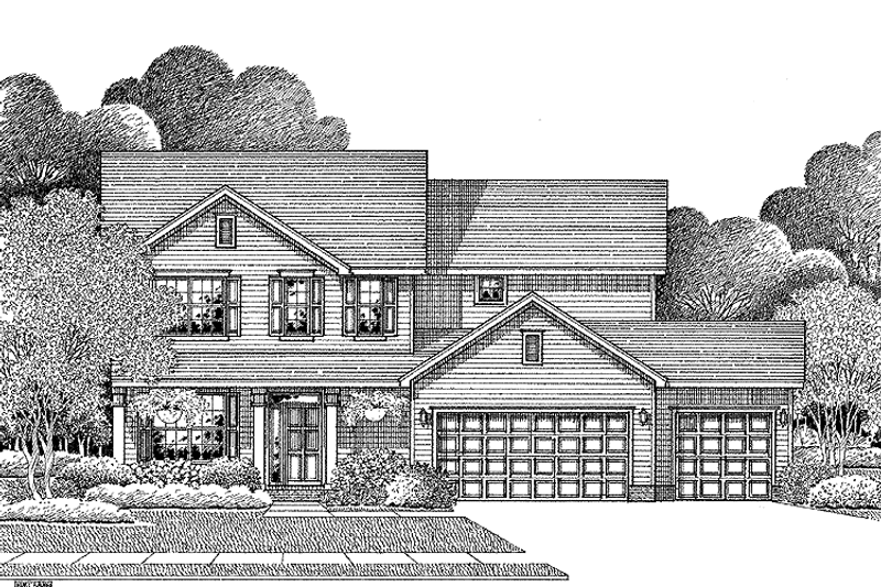 Home Plan - Exterior - Front Elevation 3 for Country House Plan #999-81 - 3 bed, 2.5 bath
