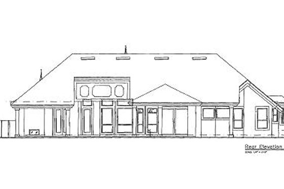 Exterior - Rear Elevation for European House Plan #417-381 - 4 bed, 4 bath