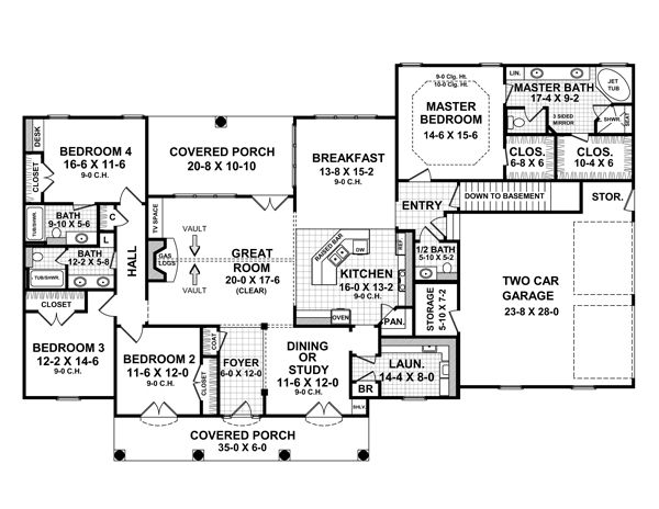 House Plan Design - European Floor Plan - Main Floor Plan #21-332