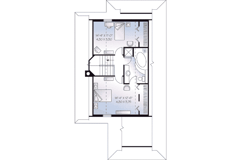 Dream House Plan - Floor Plan - Upper Floor for Beach House Plan #23-492 - 3 bed, 2 bath