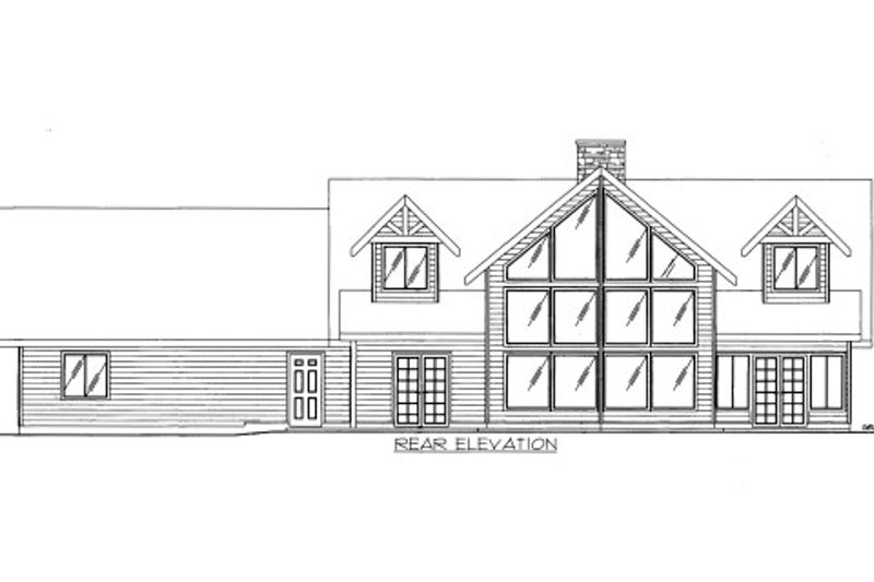 Dream House Plan - Exterior - Rear Elevation for Cabin House Plan #117-766 - 3 bed, 2.5 bath
