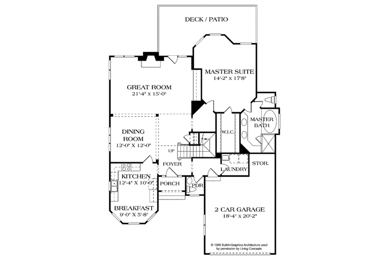 Architectural House Design - Floor Plan - Main Floor for Traditional House Plan #453-108 - 3 bed, 2.5 bath