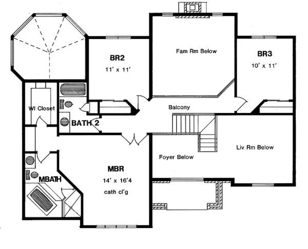 Home Plan - Traditional Floor Plan - Upper Floor Plan #316-217