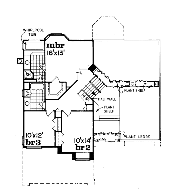 Architectural House Design - Craftsman Floor Plan - Upper Floor Plan #47-770