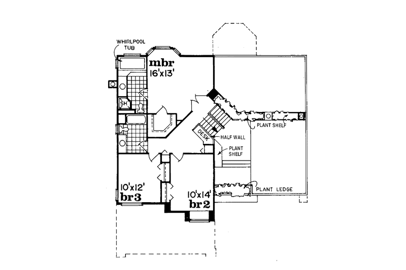 Architectural House Design - Floor Plan - Upper Floor for Craftsman House Plan #47-770 - 3 bed, 3 bath