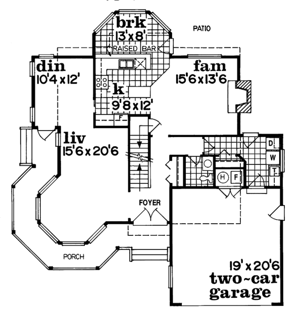 Architectural House Design - Victorian Floor Plan - Main Floor Plan #47-842