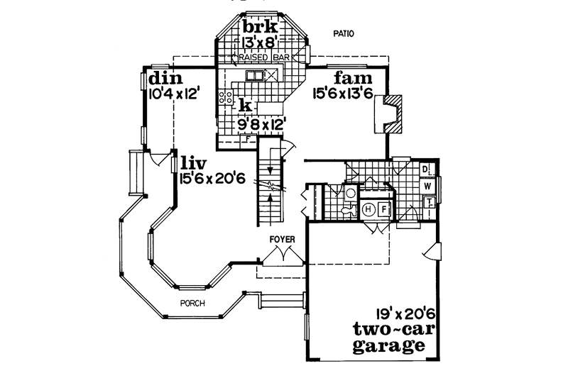 Dream House Plan - Floor Plan - Main Floor for Victorian House Plan #47-842 - 4 bed, 2.5 bath