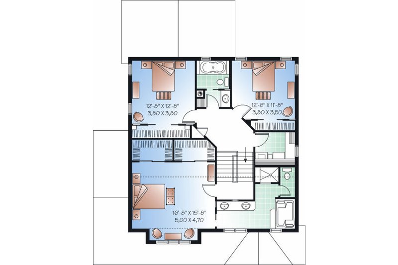 Home Plan - Floor Plan - Upper Floor for Craftsman House Plan #23-815 - 3 bed, 2.5 bath