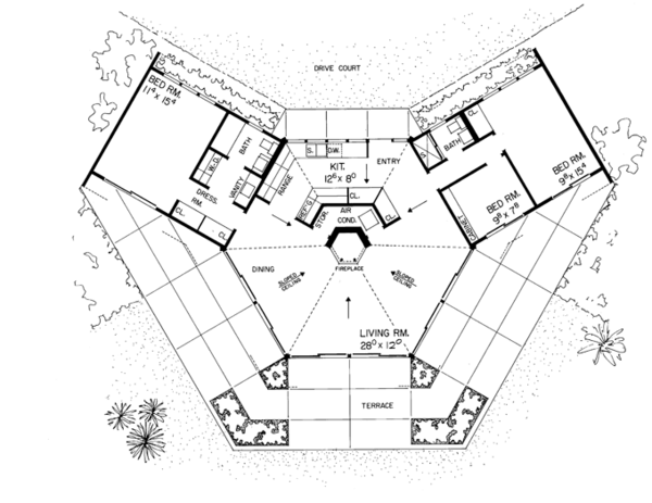 Architectural House Design - Contemporary Floor Plan - Main Floor Plan #72-522