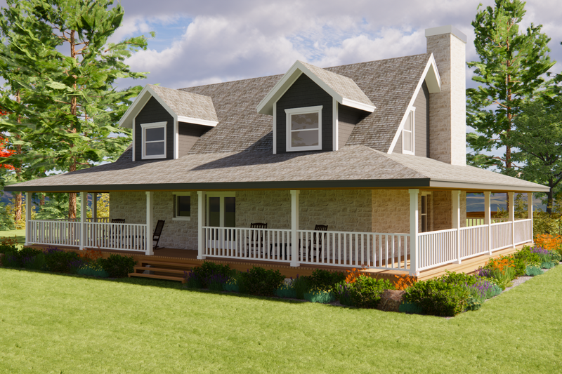 House Plan Design - Exterior - Rear Elevation for Country House Plan #472-446 - 3 bed, 2.5 bath