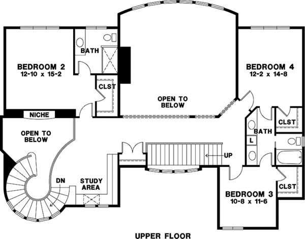 Dream House Plan - Traditional Floor Plan - Upper Floor Plan #966-78